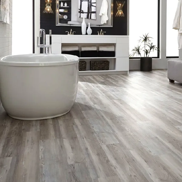 gray wood-look floor