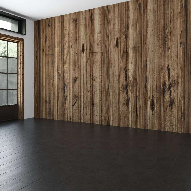 Light-brown, wood-look vinyl wrap with a rustic, knotty texture.