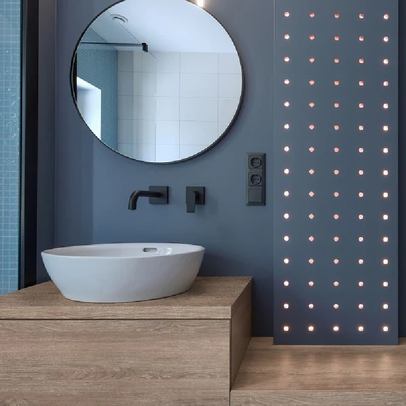 Oak wood-patterned Hotel Bathroom wrap